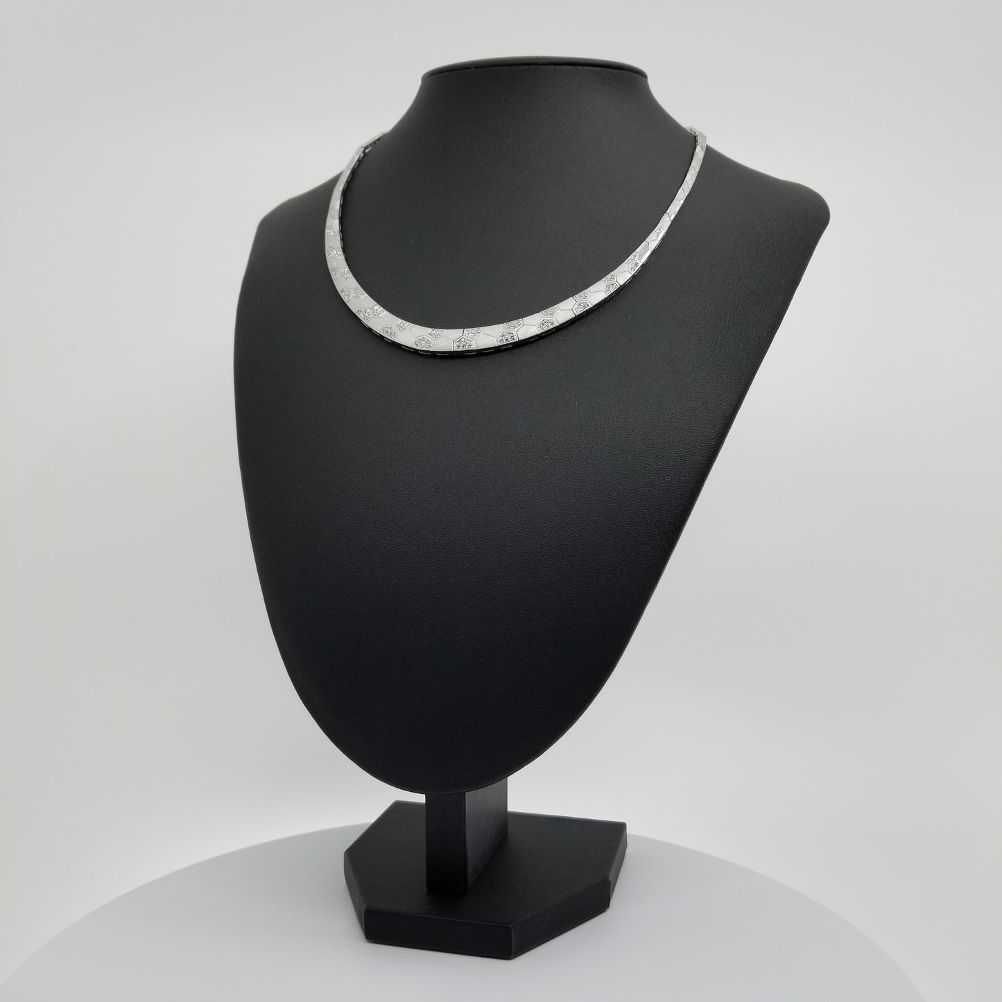 天然ダイヤモンド18金ネックレス K18WG 1.00ct