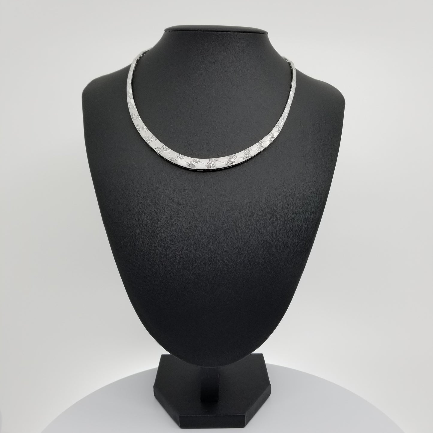 天然ダイヤモンド18金ネックレス K18WG 1.00ct
