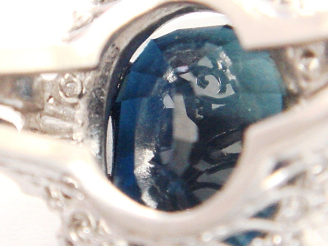 豪華!!マキ・プラチナ製!!大粒天然サファイヤ 7.14ct&天然ダイヤモンド リング・指輪★総重量8.3g☆16号☆Pt900・714・0.34刻印 清掃済