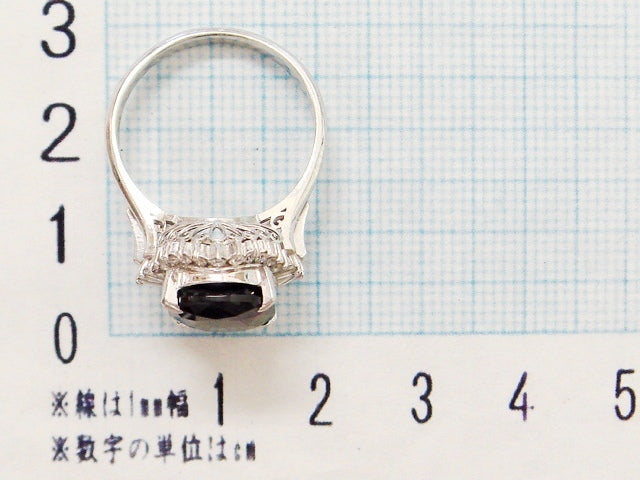 豪華!!マキ・プラチナ製!!大粒天然サファイヤ 7.14ct&天然ダイヤモンド リング・指輪★総重量8.3g☆16号☆Pt900・714・0.34刻印 清掃済