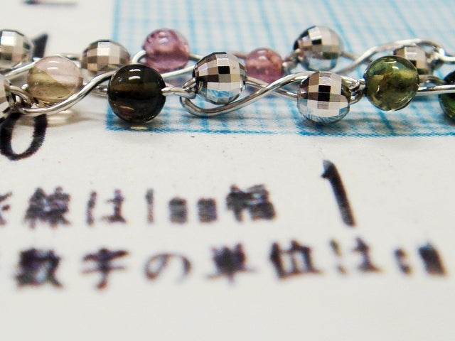 豪華!!全て18金ホワイトゴールド★天然サファイヤ マルチカラー ネックレス★総重量6.3g★42cm・K18WG刻印有り★清掃済