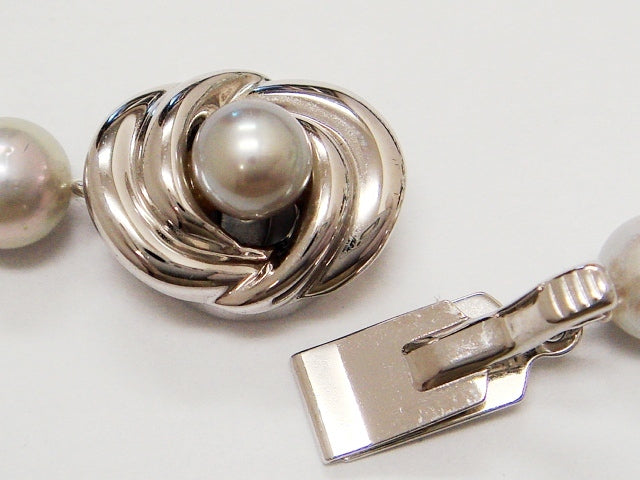 豪華!!田崎真珠 約6.5~7.0mm・アコヤ真珠43.0㎝★総重量30.0g★グレーパール連ネックレス☆SV・ブランド刻印有★清掃済