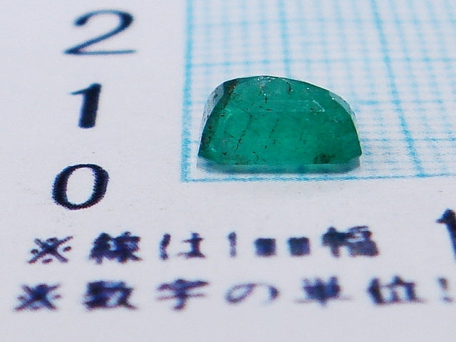 豪華!!鑑別カード付☆天然エメラルド ルース★1.069ct!!大粒スクエア エメラルドカット・サイズ約7×5mm★アクセサリー作成に是非