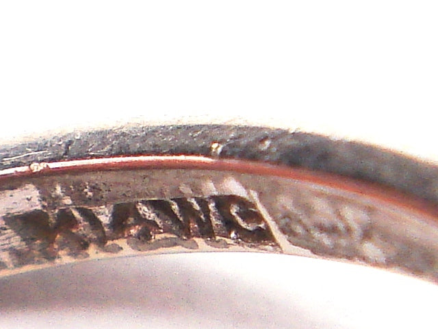 豪華!!鑑別カード付!!14金ホワイトゴールド★天然ダイヤモンド 0.14ct リング・指輪!!総重量2.2g★10号★K14WG・014刻印有☆清掃済