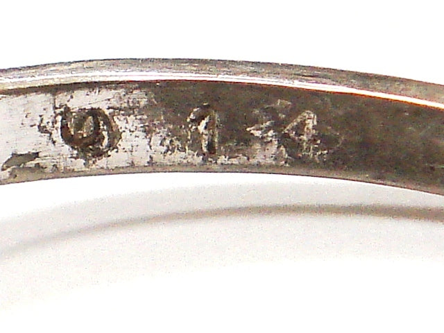 豪華!!鑑別カード付!!14金ホワイトゴールド★天然ダイヤモンド 0.14ct リング・指輪!!総重量2.2g★10号★K14WG・014刻印有☆清掃済