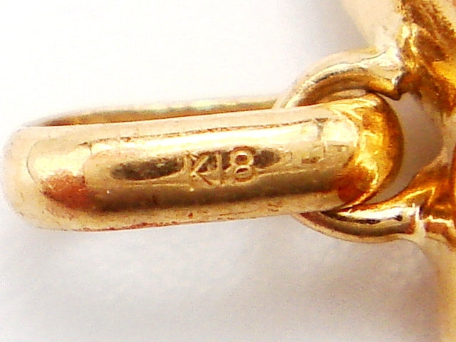 豪華!!18金★天然ダイヤモンドを閉じ込めたハート ペンダントトップ★総重量3.2g★K18刻印有り★コロコロ5石が動くデザイン★清掃済み