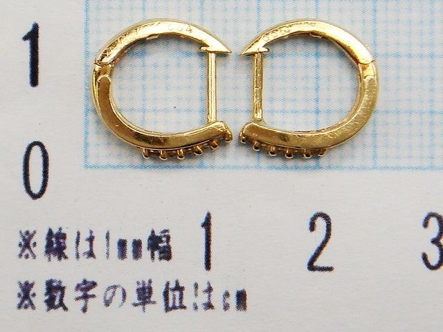豪華!!18金★天然ダイヤモンド ワンタッチフープピアス★総重量2.2g★K18/0.04刻印有り☆合計0.08ct☆ダイヤチェック&清掃済