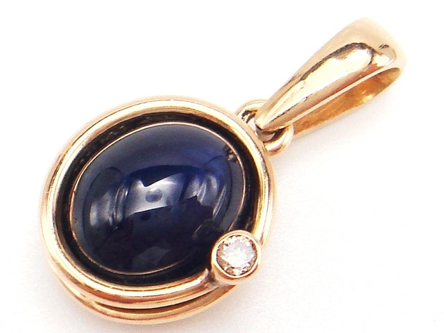 豪華!!18金☆天然ブルーサファイヤ 天然ダイヤモンド付ペンダントトップ☆総重量3.6g・K18刻印有!!中石約8×10㎜/ダイヤ約2㎜・清掃済