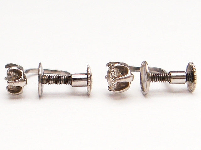 豪華★プラチナ900★天然ダイヤモンド 0.30ctイヤリング★総重量1.5g☆合計0.30ct☆0.15・Pt900刻印有★直径約4㎜★シンプル6本爪★清掃済