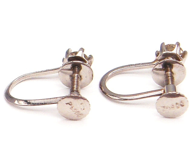 豪華★プラチナ900★天然ダイヤモンド 0.30ctイヤリング★総重量1.5g☆合計0.30ct☆0.15・Pt900刻印有★直径約4㎜★シンプル6本爪★清掃済