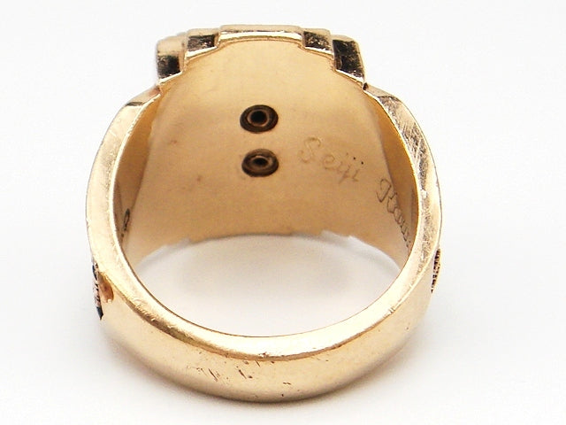 豪華!!10金★ジャスティンカレッジ★カラーストーン リング・指輪☆重量12.0g★15号☆JOSTEN’S/10K刻印有り★清掃済み☆サイズ表記