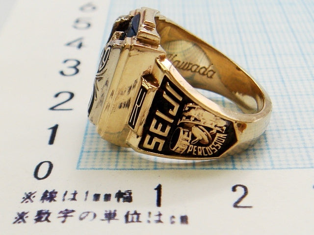 豪華!!10金★ジャスティンカレッジ★カラーストーン リング・指輪☆重量12.0g★15号☆JOSTEN’S/10K刻印有り★清掃済み☆サイズ表記