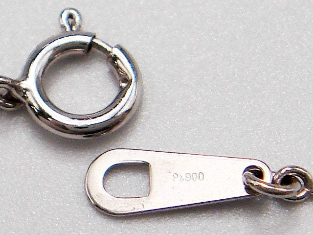 豪華!!★プラチナ900/10金☆天然ダイヤモンド0.1ct ネックレス!!総重量0.6g☆長さ36/40㎝☆Pt900・K10WG・0.1刻印★ダイヤチェック・清掃済