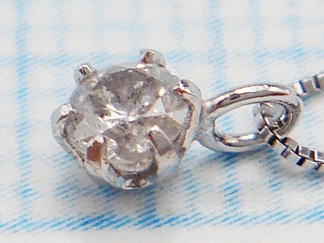 豪華!!★プラチナ900/10金☆天然ダイヤモンド0.1ct ネックレス!!総重量0.6g☆長さ36/40㎝☆Pt900・K10WG・0.1刻印★ダイヤチェック・清掃済