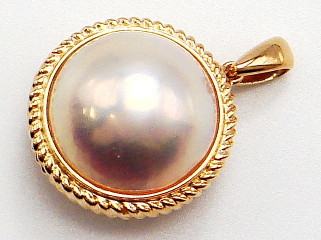 豪華!!田崎真珠★18金★大粒 マベパール 直径約14.6mm ペンダントトップ★総重量7.7g★ブランドマーク・K18刻印有り★サイズ表記★清掃済