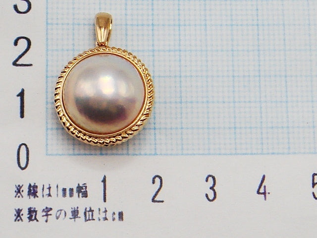 豪華!!田崎真珠★18金★大粒 マベパール 直径約14.6mm ペンダントトップ★総重量7.7g★ブランドマーク・K18刻印有り★サイズ表記★清掃済
