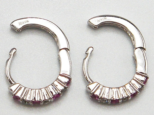 豪華!!14金ホワイトゴールド!!天然ダイヤモンド ピンクトパーズ ピアス★総重量2.2g・0.12ct★K14WG・0.06刻印有★ダイヤチェック・清掃済