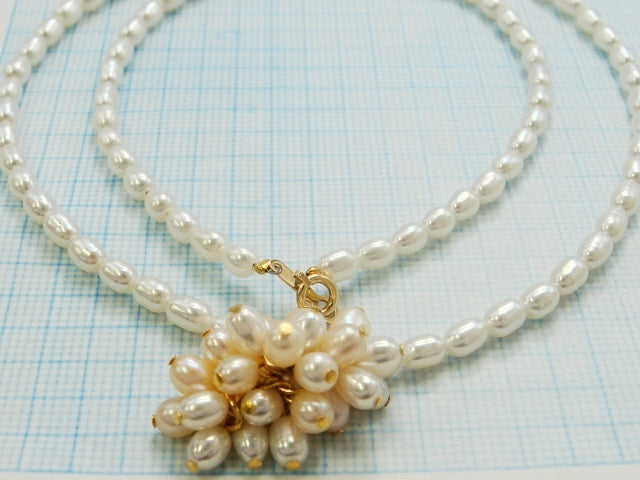 豪華!!18金★淡水真珠 ネックレス★総重量13.1g★K18刻印有★パール約5.1~5.5mm珠★長さ50cm★清掃済み