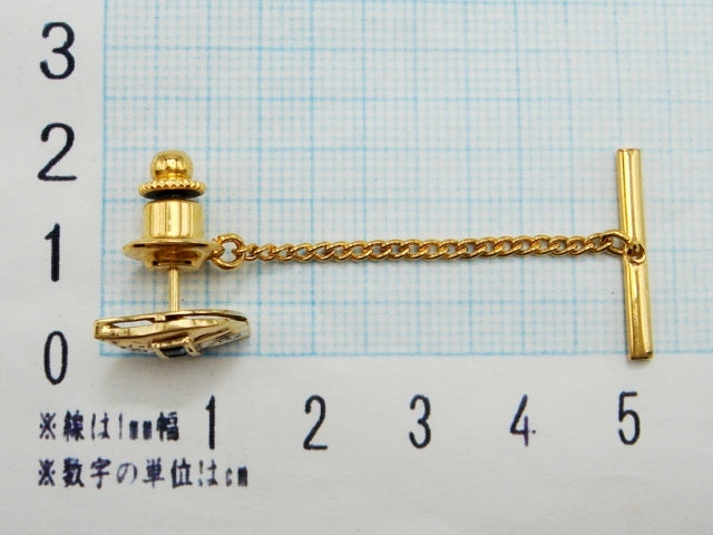 豪華!!18金★天然ダイヤモンド・サファイア★ピンブローチ・タイタック★留め具無し重量1.8g★750刻印有り★ダイヤチェック済み☆清掃済み