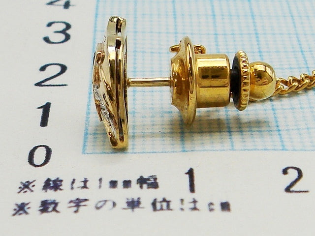 豪華!!18金★天然ダイヤモンド・サファイア★ピンブローチ・タイタック★留め具無し重量1.8g★750刻印有り★ダイヤチェック済み☆清掃済み