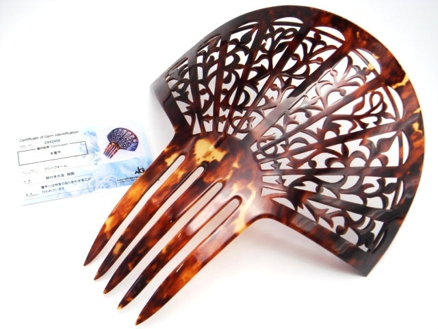 鑑別付き 本鼈甲 かんざし 櫛 総重量54.3g★210mm×235mm