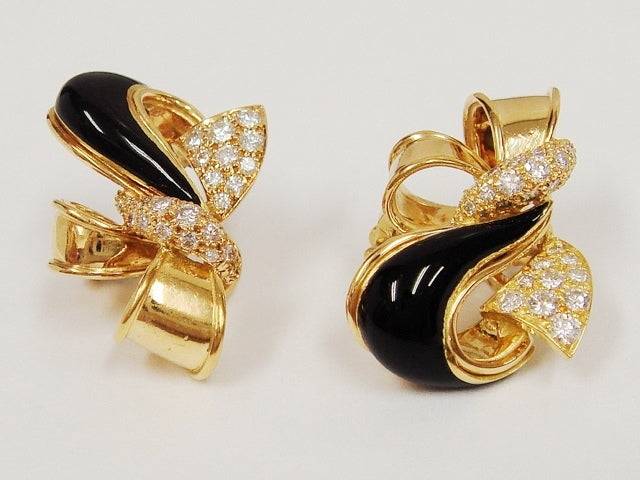 豪華!!18金☆ジバンシイ☆天然ダイヤ2.00ct★リボンイヤリング★総重量13.4g★ホールマーク・1.00・ブランド刻印有★清掃済☆サイズ表