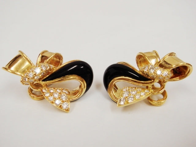 豪華!!18金☆ジバンシイ☆天然ダイヤ2.00ct★リボンイヤリング★総重量13.4g★ホールマーク・1.00・ブランド刻印有★清掃済☆サイズ表