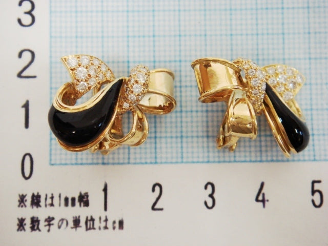 豪華!!18金☆ジバンシイ☆天然ダイヤ2.00ct★リボンイヤリング★総重量13.4g★ホールマーク・1.00・ブランド刻印有★清掃済☆サイズ表