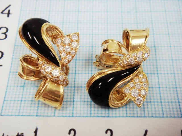 豪華!!18金☆ジバンシイ☆天然ダイヤ2.00ct★リボンイヤリング★総重量13.4g★ホールマーク・1.00・ブランド刻印有★清掃済☆サイズ表