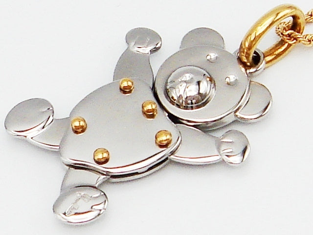 豪華!!18金☆ポメラート☆ベアモチーフネックレス★総重量20.0g・長さ41cm★18KT・750刻印有り☆清掃済※チェーンは正規品ではございません